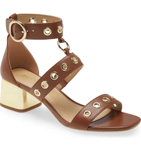 michael kors amos block heel sandal|Amos Leather Sandal .